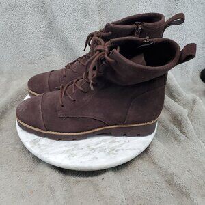 Vionic Shoes Womens Size 9.5 Brown Leather Lace Up Arch Support Boots